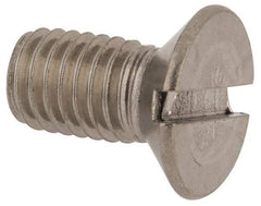 Value Collection - M8x1.25 Metric Coarse, 16mm OAL Slotted Drive Machine Screw - Flat Head, Grade 316 & A4 Stainless Steel, Uncoated, Without Washer - USA Tool & Supply