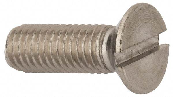 Value Collection - M8x1.25 Metric Coarse, 25mm OAL Slotted Drive Machine Screw - Flat Head, Grade 316 & A4 Stainless Steel, Uncoated, Without Washer - USA Tool & Supply
