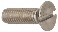 Value Collection - M8x1.25 Metric Coarse, 25mm OAL Slotted Drive Machine Screw - Flat Head, Grade 316 & A4 Stainless Steel, Uncoated, Without Washer - USA Tool & Supply