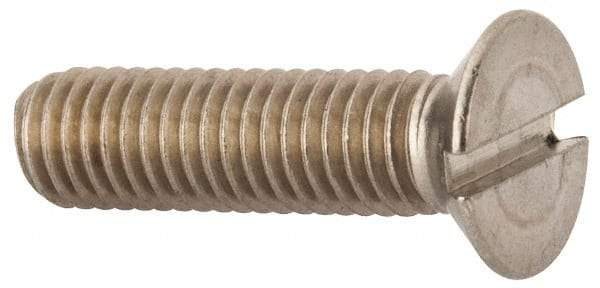 Value Collection - M8x1.25 Metric Coarse, 30mm OAL Slotted Drive Machine Screw - Flat Head, Grade 316 & A4 Stainless Steel, Uncoated, Without Washer - USA Tool & Supply