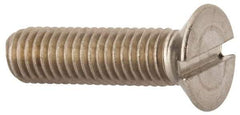 Value Collection - M8x1.25 Metric Coarse, 30mm OAL Slotted Drive Machine Screw - Flat Head, Grade 316 & A4 Stainless Steel, Uncoated, Without Washer - USA Tool & Supply