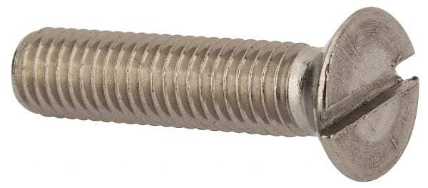 Value Collection - M8x1.25 Metric Coarse, 35mm OAL Slotted Drive Machine Screw - Flat Head, Grade 316 & A4 Stainless Steel, Uncoated, Without Washer - USA Tool & Supply