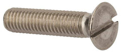 Value Collection - M8x1.25 Metric Coarse, 35mm OAL Slotted Drive Machine Screw - Flat Head, Grade 316 & A4 Stainless Steel, Uncoated, Without Washer - USA Tool & Supply