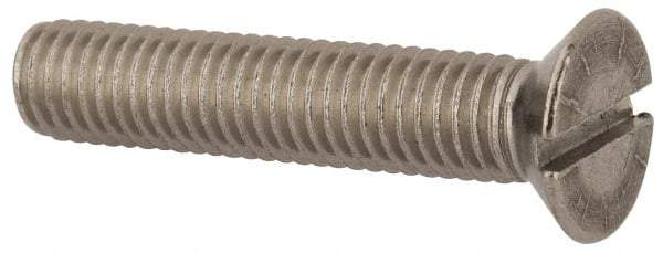 Value Collection - M8x1.25 Metric Coarse, 40mm OAL Slotted Drive Machine Screw - Flat Head, Grade 316 & A4 Stainless Steel, Uncoated, Without Washer - USA Tool & Supply