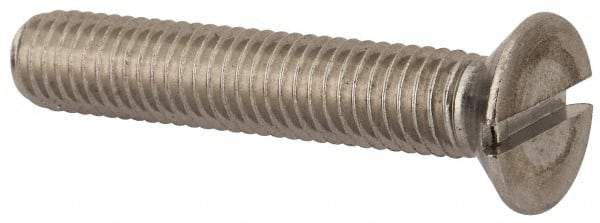 Value Collection - M8x1.25 Metric Coarse, 45mm OAL Slotted Drive Machine Screw - Flat Head, Grade 316 & A4 Stainless Steel, Uncoated, Without Washer - USA Tool & Supply