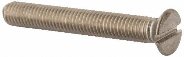 Value Collection - M8x1.25 Metric Coarse, 60mm OAL Slotted Drive Machine Screw - Flat Head, Grade 316 & A4 Stainless Steel, Uncoated, Without Washer - USA Tool & Supply