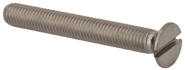 Value Collection - M8x1.25 Metric Coarse, 65mm OAL Slotted Drive Machine Screw - Flat Head, Grade 316 & A4 Stainless Steel, Uncoated, Without Washer - USA Tool & Supply