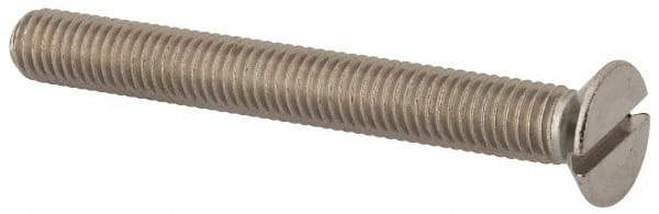 Value Collection - M8x1.25 Metric Coarse, 70mm OAL Slotted Drive Machine Screw - Flat Head, Grade 316 & A4 Stainless Steel, Uncoated, Without Washer - USA Tool & Supply