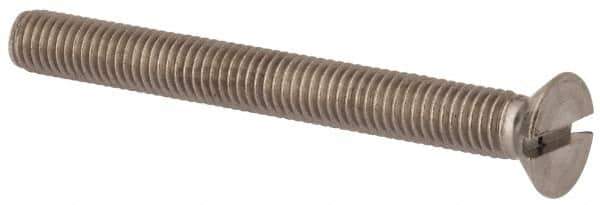 Value Collection - M8x1.25 Metric Coarse, 75mm OAL Slotted Drive Machine Screw - Flat Head, Grade 316 & A4 Stainless Steel, Uncoated, Without Washer - USA Tool & Supply