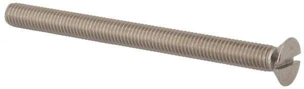 Value Collection - M8x1.25 Metric Coarse, 100mm OAL Slotted Drive Machine Screw - Flat Head, Grade 316 & A4 Stainless Steel, Uncoated, Without Washer - USA Tool & Supply