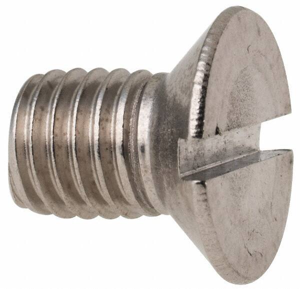 Value Collection - M10x1.50 Metric Coarse, 16mm OAL Slotted Drive Machine Screw - Flat Head, Grade 316 & A4 Stainless Steel, Uncoated, Without Washer - USA Tool & Supply
