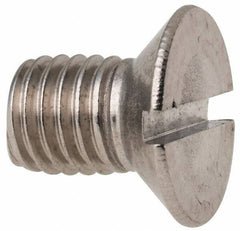 Value Collection - M10x1.50 Metric Coarse, 16mm OAL Slotted Drive Machine Screw - Flat Head, Grade 316 & A4 Stainless Steel, Uncoated, Without Washer - USA Tool & Supply