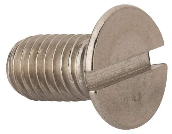 Value Collection - M10x1.50 Metric Coarse, 20mm OAL Slotted Drive Machine Screw - Flat Head, Grade 316 & A4 Stainless Steel, Uncoated, Without Washer - USA Tool & Supply