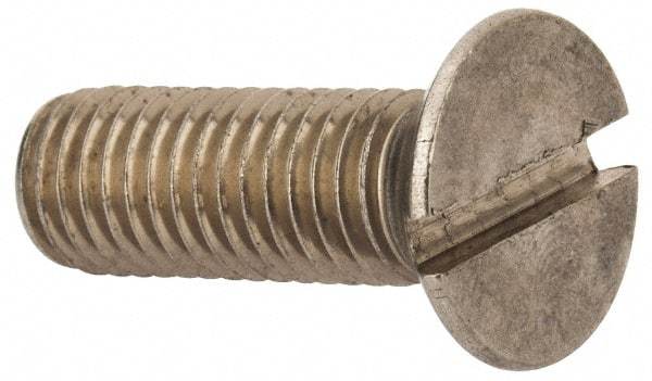 Value Collection - M10x1.50 Metric Coarse, 30mm OAL Slotted Drive Machine Screw - Flat Head, Grade 316 & A4 Stainless Steel, Uncoated, Without Washer - USA Tool & Supply