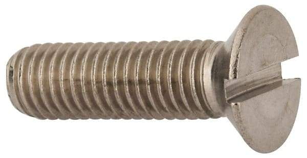 Value Collection - M10x1.50 Metric Coarse, 35mm OAL Slotted Drive Machine Screw - Flat Head, Grade 316 & A4 Stainless Steel, Uncoated, Without Washer - USA Tool & Supply