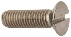 Value Collection - M10x1.50 Metric Coarse, 35mm OAL Slotted Drive Machine Screw - Flat Head, Grade 316 & A4 Stainless Steel, Uncoated, Without Washer - USA Tool & Supply