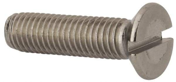 Value Collection - M10x1.50 Metric Coarse, 40mm OAL Slotted Drive Machine Screw - Flat Head, Grade 316 & A4 Stainless Steel, Uncoated, Without Washer - USA Tool & Supply