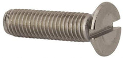 Value Collection - M10x1.50 Metric Coarse, 40mm OAL Slotted Drive Machine Screw - Flat Head, Grade 316 & A4 Stainless Steel, Uncoated, Without Washer - USA Tool & Supply