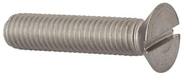 Value Collection - M10x1.50 Metric Coarse, 45mm OAL Slotted Drive Machine Screw - Flat Head, Grade 316 & A4 Stainless Steel, Uncoated, Without Washer - USA Tool & Supply