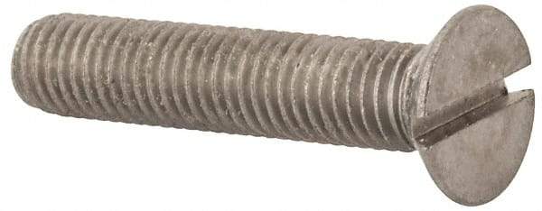 Value Collection - M10x1.50 Metric Coarse, 50mm OAL Slotted Drive Machine Screw - Flat Head, Grade 316 & A4 Stainless Steel, Uncoated, Without Washer - USA Tool & Supply