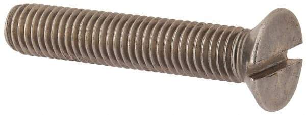 Value Collection - M10x1.50 Metric Coarse, 55mm OAL Slotted Drive Machine Screw - Flat Head, Grade 316 & A4 Stainless Steel, Uncoated, Without Washer - USA Tool & Supply