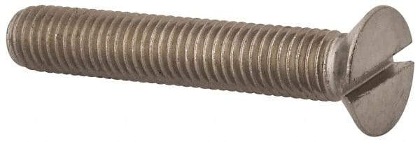 Value Collection - M10x1.50 Metric Coarse, 60mm OAL Slotted Drive Machine Screw - Flat Head, Grade 316 & A4 Stainless Steel, Uncoated, Without Washer - USA Tool & Supply