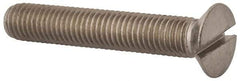 Value Collection - M10x1.50 Metric Coarse, 60mm OAL Slotted Drive Machine Screw - Flat Head, Grade 316 & A4 Stainless Steel, Uncoated, Without Washer - USA Tool & Supply