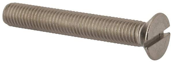 Value Collection - M10x1.50, 70mm OAL Slotted Drive Machine Screw - Flat Head, Grade 316 & A4 Stainless Steel, Uncoated, Without Washer - USA Tool & Supply