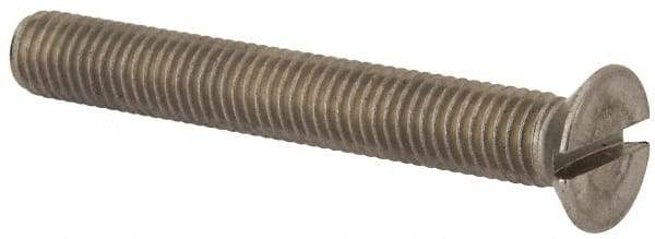 Value Collection - M10x1.50 Metric Coarse, 75mm OAL Slotted Drive Machine Screw - Flat Head, Grade 316 & A4 Stainless Steel, Uncoated, Without Washer - USA Tool & Supply
