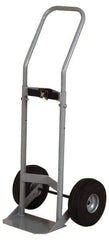 Made in USA - 47" OAH Cylinder Hand Truck - Swept Back Handle, Steel, Full Pneumatic Wheels - USA Tool & Supply
