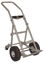 Made in USA - 47" OAH Cylinder Hand Truck - Swept Back Handle, Steel, Full Pneumatic Wheels - USA Tool & Supply