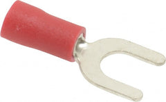 Ideal - #10 Stud, 22 to 18 AWG Compatible, Partially Insulated, Crimp Connection, Standard Fork Terminal - USA Tool & Supply