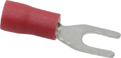 Ideal - #6 Stud, 22 to 18 AWG Compatible, Partially Insulated, Crimp Connection, Standard Fork Terminal - USA Tool & Supply
