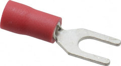 Ideal - #8 Stud, 22 to 18 AWG Compatible, Partially Insulated, Crimp Connection, Standard Fork Terminal - USA Tool & Supply