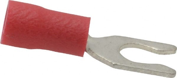 Ideal - #8 Stud, 22 to 18 AWG Compatible, Partially Insulated, Crimp Connection, Locking Fork Terminal - USA Tool & Supply