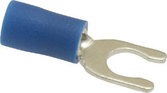 Ideal - #10 Stud, 16 to 14 AWG Compatible, Partially Insulated, Crimp Connection, Locking Fork Terminal - USA Tool & Supply