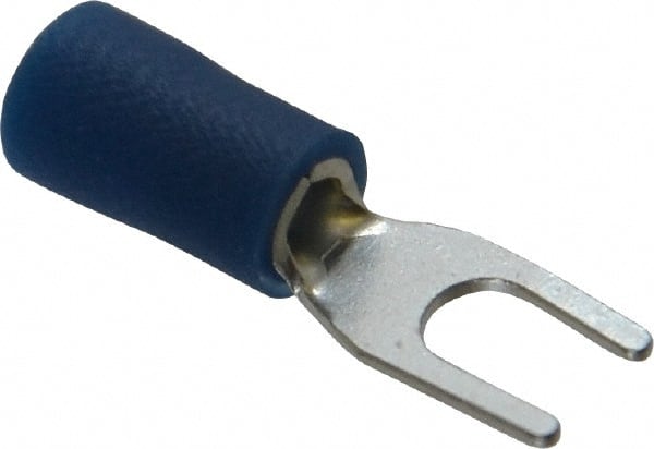 Ideal - #6 Stud, 16 to 14 AWG Compatible, Partially Insulated, Crimp Connection, Standard Fork Terminal - USA Tool & Supply