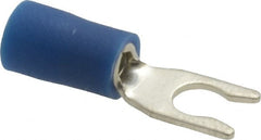 Ideal - #6 Stud, 16 to 14 AWG Compatible, Partially Insulated, Crimp Connection, Locking Fork Terminal - USA Tool & Supply