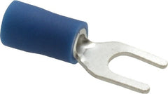 Ideal - #8 Stud, 16 to 14 AWG Compatible, Partially Insulated, Crimp Connection, Standard Fork Terminal - USA Tool & Supply
