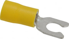 Ideal - #10 Stud, 12 to 10 AWG Compatible, Partially Insulated, Crimp Connection, Locking Fork Terminal - USA Tool & Supply