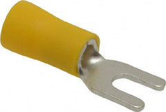 Ideal - #6 Stud, 12 to 10 AWG Compatible, Partially Insulated, Crimp Connection, Standard Fork Terminal - USA Tool & Supply