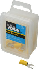 Ideal - #8 Stud, 12 to 10 AWG Compatible, Partially Insulated, Crimp Connection, Standard Fork Terminal - USA Tool & Supply