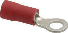 Ideal - 22-18 AWG Partially Insulated Crimp Connection Circular Ring Terminal - #6 Stud, 0.764" OAL x 0.394" Wide, Tin Plated Brass Contact - USA Tool & Supply