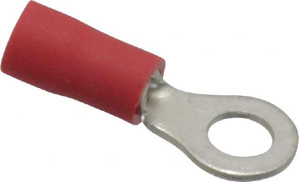 Ideal - 22-18 AWG Partially Insulated Crimp Connection Circular Ring Terminal - #8 Stud, 0.819" OAL x 0.394" Wide, Tin Plated Brass Contact - USA Tool & Supply