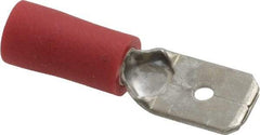 Ideal - 22 to 18 AWG, Vinyl, Fully Insulated, Male Wire Disconnect - 1/4 Inch Wide Tab, Red, cUL Listed, RoHS Compliant, UL Listed - USA Tool & Supply