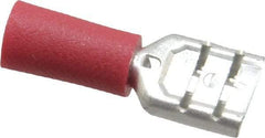 Ideal - 22 to 18 AWG, Vinyl, Fully Insulated, Female Wire Disconnect - 1/4 Inch Wide Tab, Red, cUL Listed, RoHS Compliant, UL Listed - USA Tool & Supply