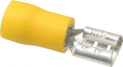 Ideal - 12 to 10 AWG, Vinyl, Fully Insulated, Female Wire Disconnect - 1/4 Inch Wide Tab, Yellow, cUL Listed, RoHS Compliant, UL Listed - USA Tool & Supply