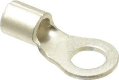 Ideal - 12-10 AWG Noninsulated Crimp Connection Circular Ring Terminal - #10 Stud, 0.772" OAL x 0.374" Wide, Tin Plated Brass Contact - USA Tool & Supply