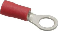 Ideal - 22-18 AWG Partially Insulated Crimp Connection Circular Ring Terminal - #10 Stud, 0.819" OAL x 0.394" Wide, Tin Plated Brass Contact - USA Tool & Supply