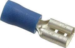 Ideal - 16 to 14 AWG, Vinyl, Fully Insulated, Female Wire Disconnect - 1/4 Inch Wide Tab, Blue, cUL Listed, RoHS Compliant, UL Listed - USA Tool & Supply